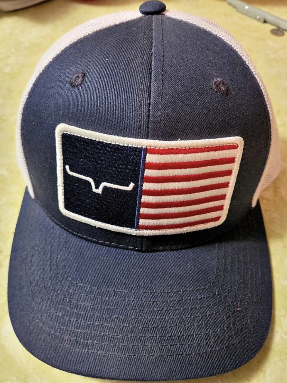 Kimes Ranch American Trucker Hat Blue & White